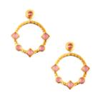Karen London Karen London 24k Gold Plated Statement Earrings - Indian Pink