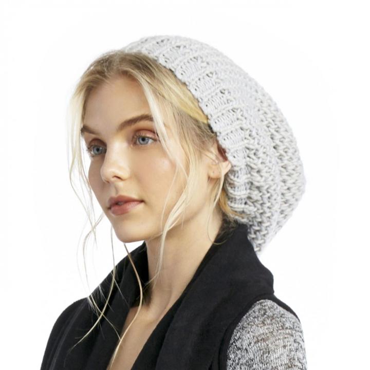 Sole Society Sole Society Wide Knit Beanie - Light Grey-one Size