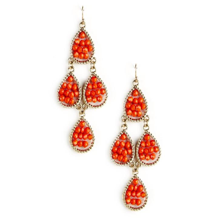 Sole Society Sole Society Beaded Statement Earrings - Orange