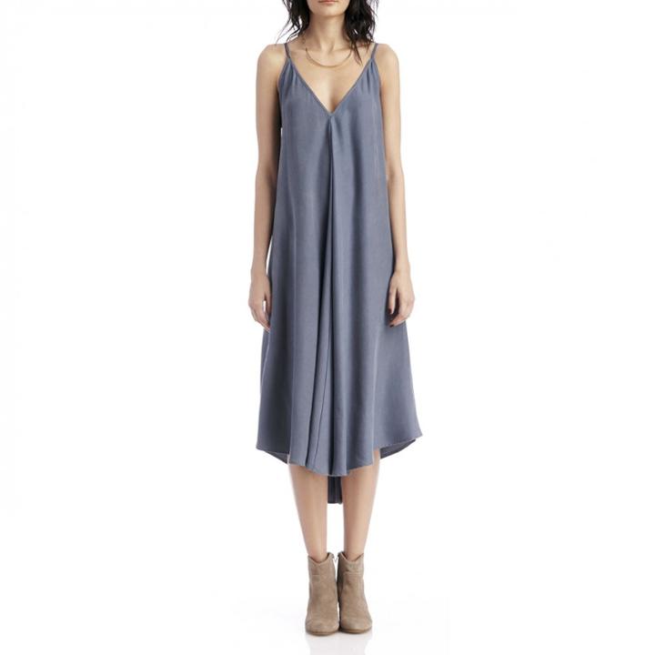Stylesaint Stylesaint Luxe Twill Asymetrical Midi Dress - Dusty Marine