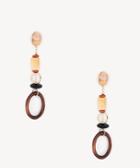 Sole Society Sole Society Tribal Beaded Drop Earrings Brown One Size Os