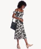 J.o.a. J.o.a. Floral Printed Cold Shoulder Dress With Tiered Hem Black Black Size Extra Small From Sole Society