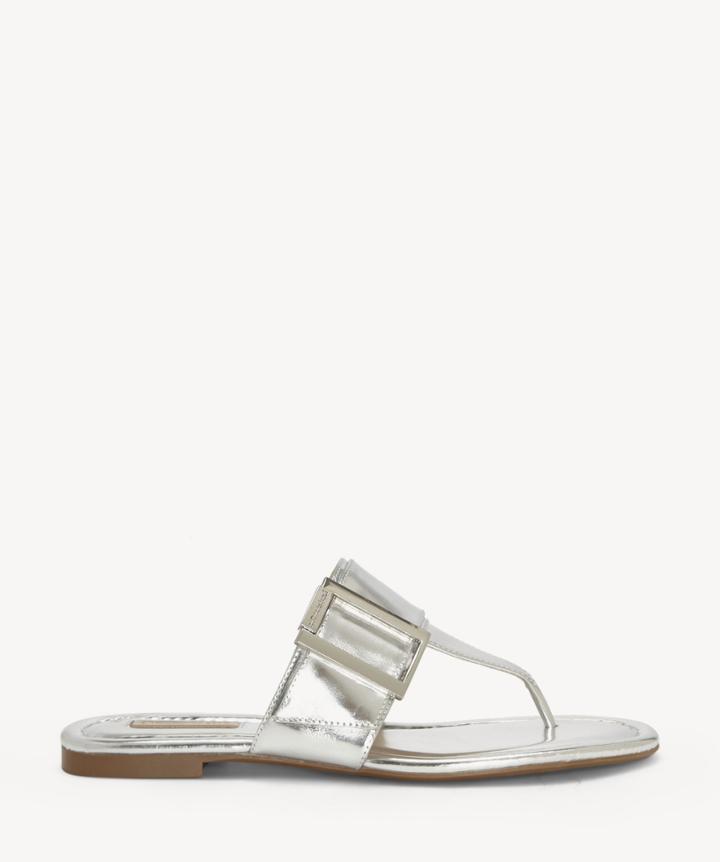 Louise Et Cie Louise Et Cie Agattha Oversized Buckle Flats Sandals Sterling Size 6 Leather From Sole Society