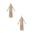 Sole Society Sole Society Crystal And Fringe Drop Earrings - Gold-one Size