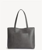 Sole Society Sole Society Jaya Oversize Tote W/ Front Pocket Grey Faux Leather