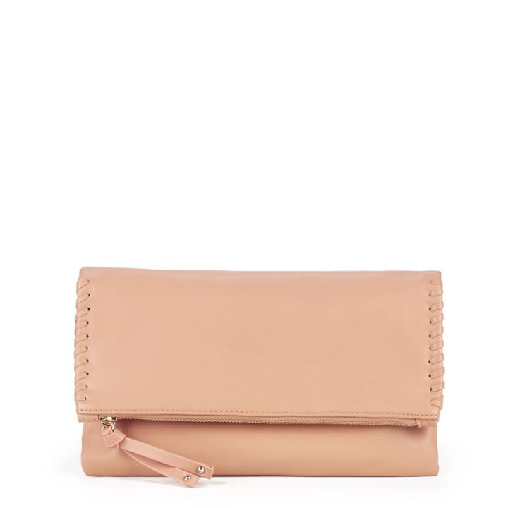 Sole Society Sole Society Rifkie Vegan Foldover Clutch - Peach