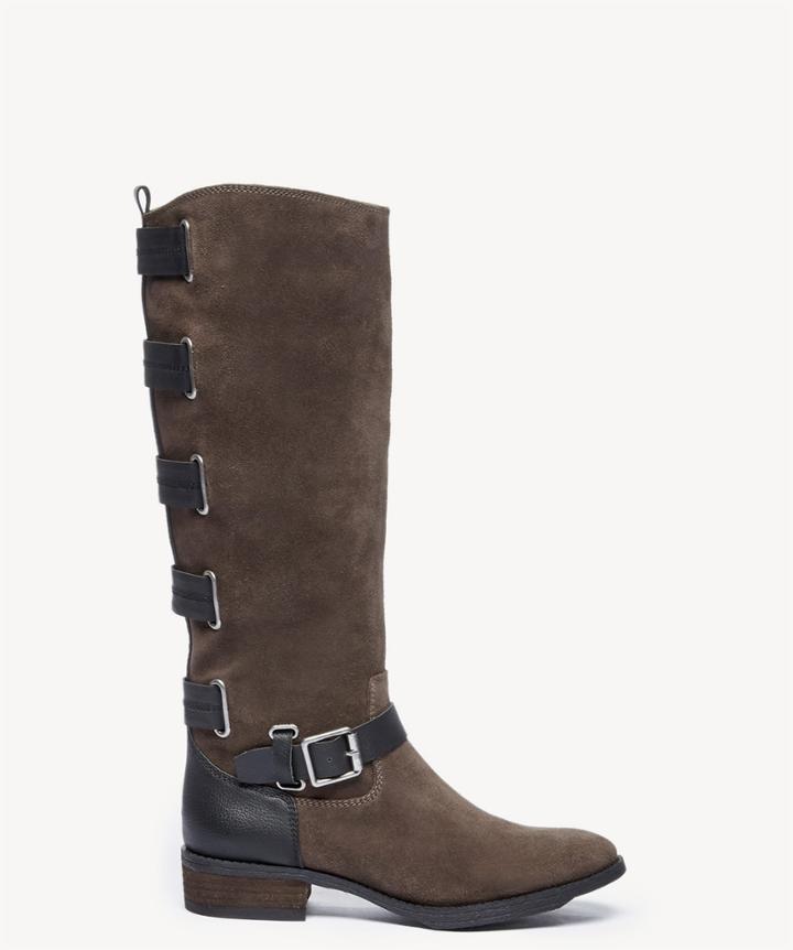 Sole Society Sole Society Franzie Buckled Tall Boots Ash Black Size 5.5 Leather