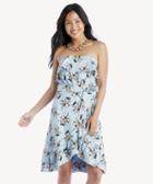 J.o.a. J.o.a. Strapless Dress Sky / Taupe Floral Size Extra Small From Sole Society