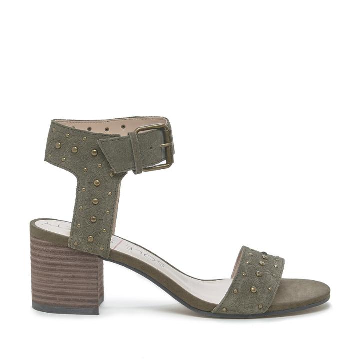 Sole Society Sole Society Beverly Block Heel Sandal - Dark Olive