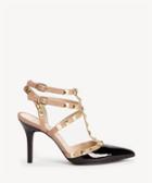Sole Society Sole Society Tiia Studded T Strap Heels Black Adobe Size 5.5 Faux Leather Patent