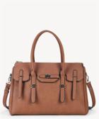 Sole Society Sole Society Miah Structured Buckle Weekender Bag Whiskey Vegan Leather
