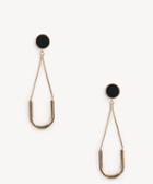 Sole Society Sole Society Genuine Leather Drop Earrings Black One Size Os