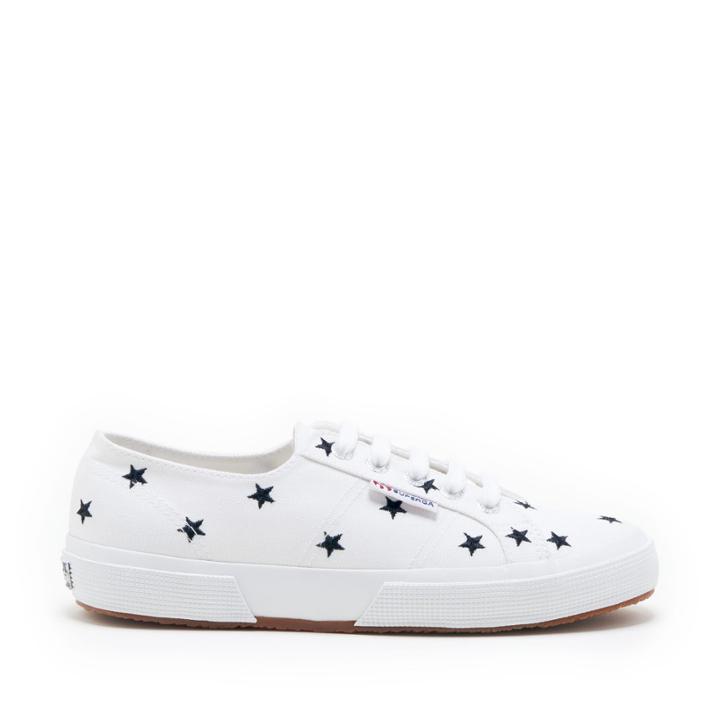 Superga Superga 2750 Embcotw Tennis Sneaker - White/ Black Stars