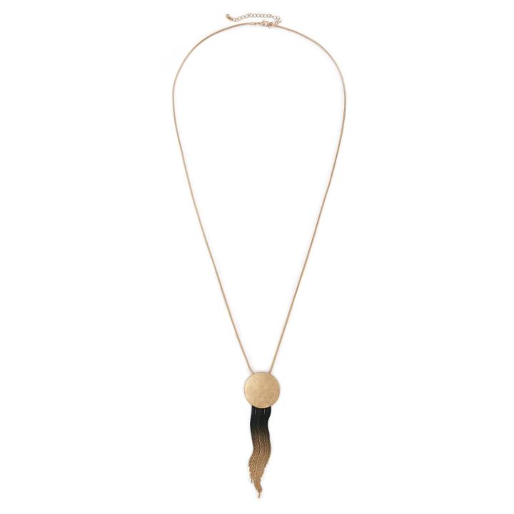 Sole Society Sole Society Circle Tassel Pendant Necklace - Gold