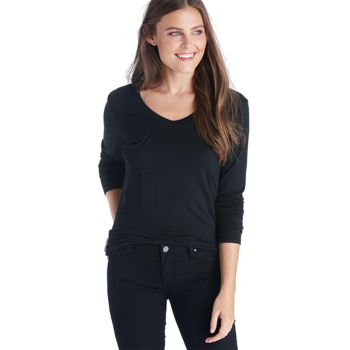 Nytt Nytt Tory Crew Neck Long Sleeve Tee - Black