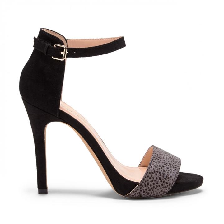 Sole Society Sole Society Sheila Ankle Strap Heel - Grey Black-9.5