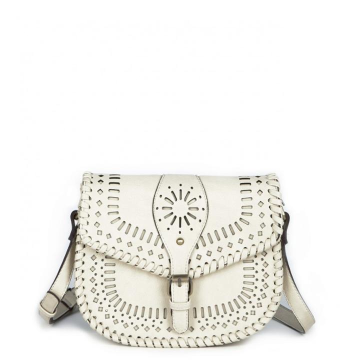 Sole Society Sole Society Kianna Lasercut Saddle Bag - Ivory-one Size
