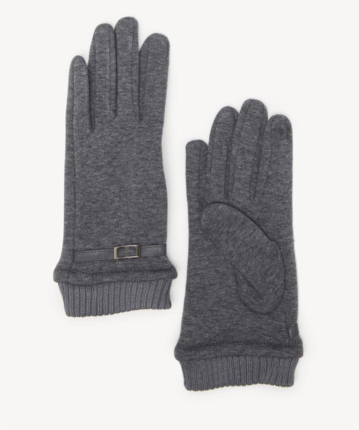 Sole Society Women's Buckled Gloves Grey One Size Polyester From Sole Society