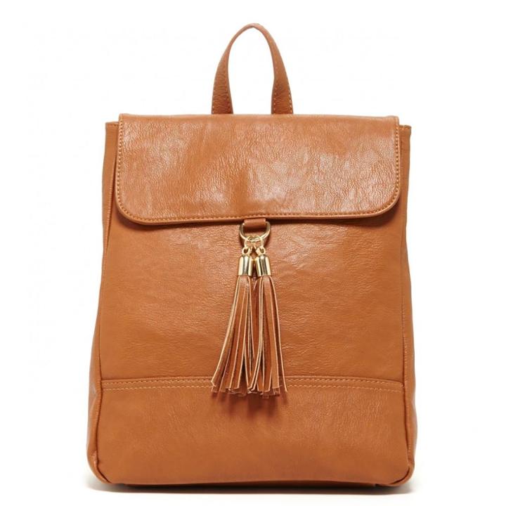 Sole Society Sole Society Ellie Vegan Tassel Backpack - Cognac-one Size