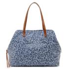 Sole Society Sole Society Millie Printed Oversize Tote - Leopard Denim-one Size