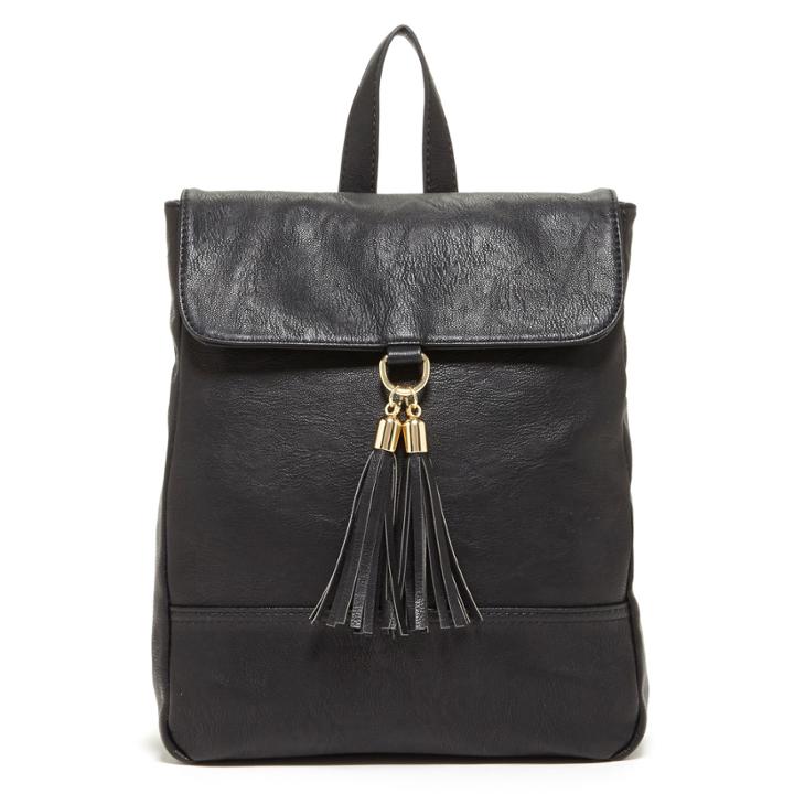 Sole Society Sole Society Ellie Vegan Tassel Backpack - Black