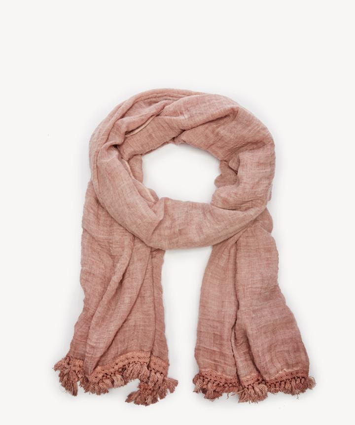Sole Society Sole Society Artisan Textured Fringe Scarf Mauve One Size