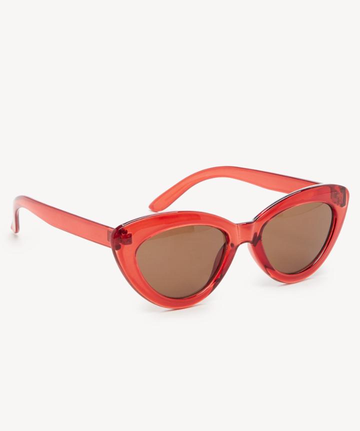 Sole Society Women's Kels Slim Cat Eye Sunglasses Red One Size Plastic From Sole Society