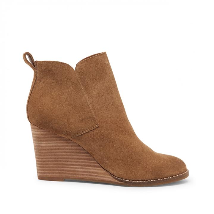Lucky Brand Lucky Brand Yoniana Suede Wedge Bootie - Sesame-8.5