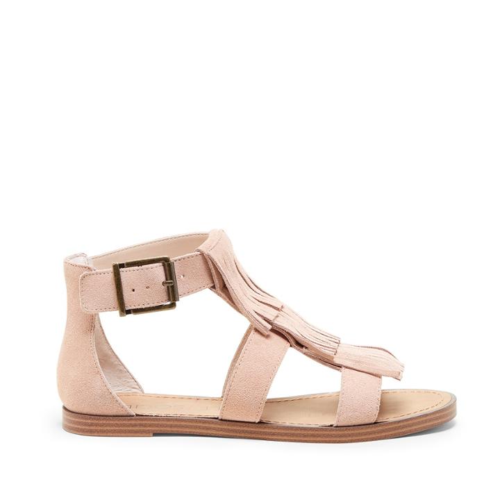 Sole Society Sole Society Fauna Fringe Flat Sandal - Light Camel