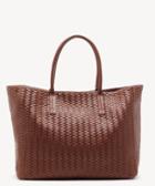 Sole Society Women's Jera Tote Casual Woven Cognac Vegan Leather From Sole Society