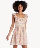 Moon River Moon River Dress With Frill Detail Pink Floral Size Extra Small From Sole Society