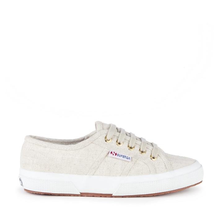 Superga Superga 2750 Linen Linen Sneaker - Natural Gold