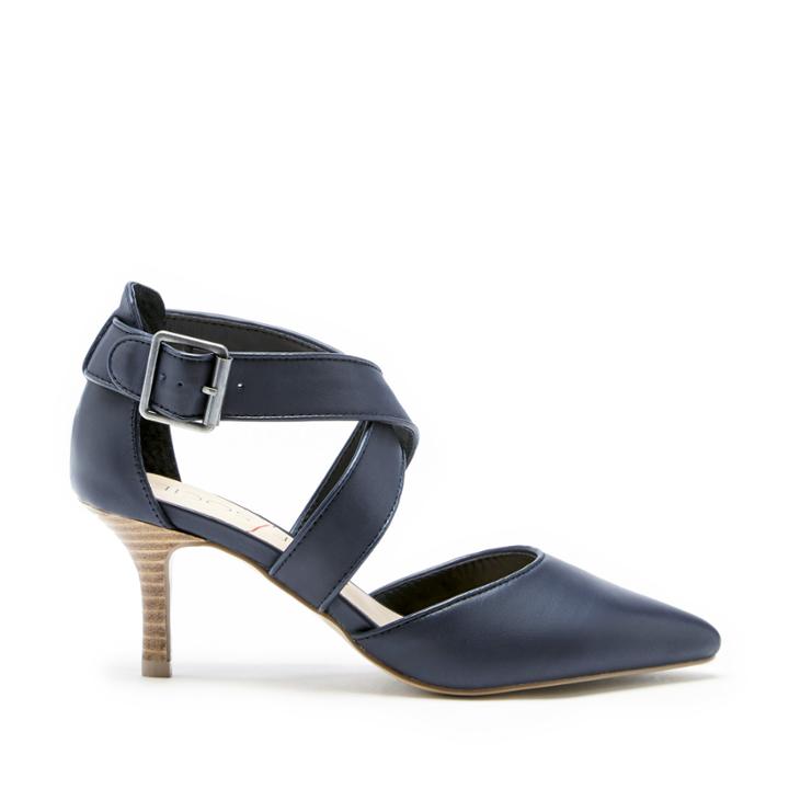 Sole Society Sole Society Tamra Cross Strap Pumps Navy Size 7 Suede