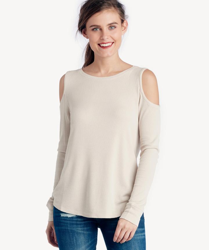 Sanctuary Sanctuary Bowery Thermal Bare Tee Frosted Milk Size Extra Small From Sole Society