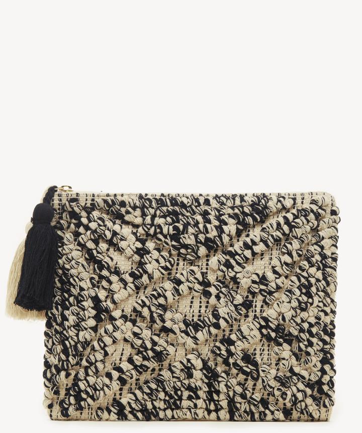 Sole Society Women's Milah Pouch Bag Fabric Clutch Black/cream From Sole Society