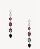 Sole Society Sole Society Linear Crystal Drop Earrings Violet Combo One Size Os