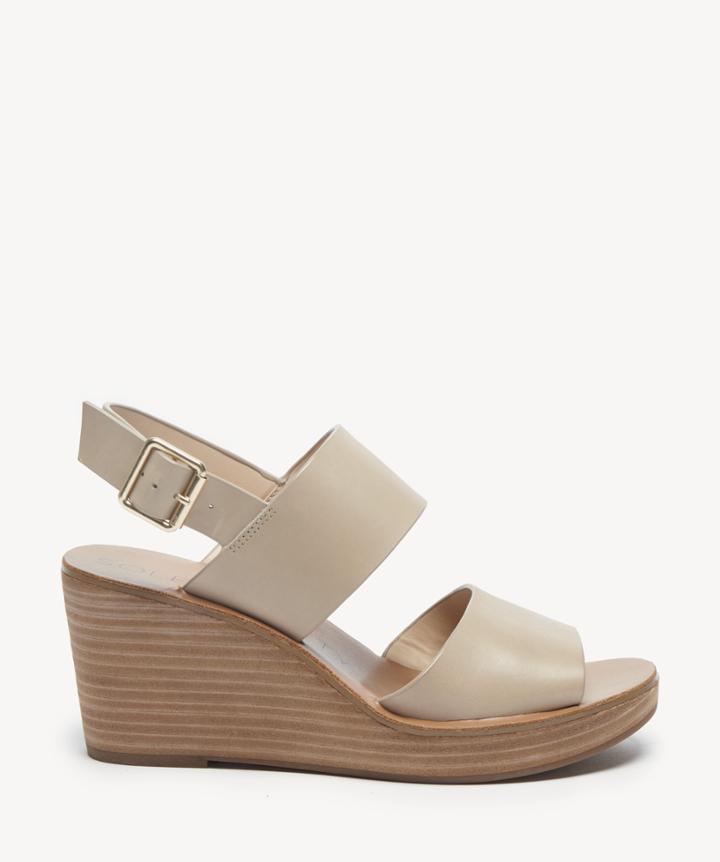 Sole Society Sole Society Pavlina Platform Wedges Night Taupe Size 5 Leather