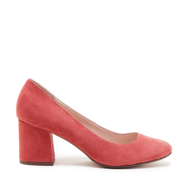 Sole Society Sole Society Lola Close Toe Stack Heel Pump - Paprika