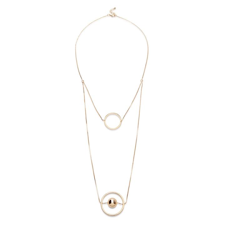 Sole Society Sole Society Modern Circles Layered Necklace - Gold