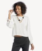 1. State 1. State Women's Ticking Stripe Tie Sleeve Top In Color: Soft Ecru Size Xs From Sole Society