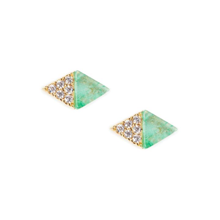 Sole Society Sole Society Natural Stone Triangle Stud Earrings - Turquoise
