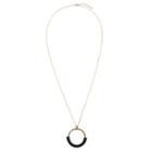 Sole Society Sole Society Genuine Leather Wrapped Pendant - Black-one Size