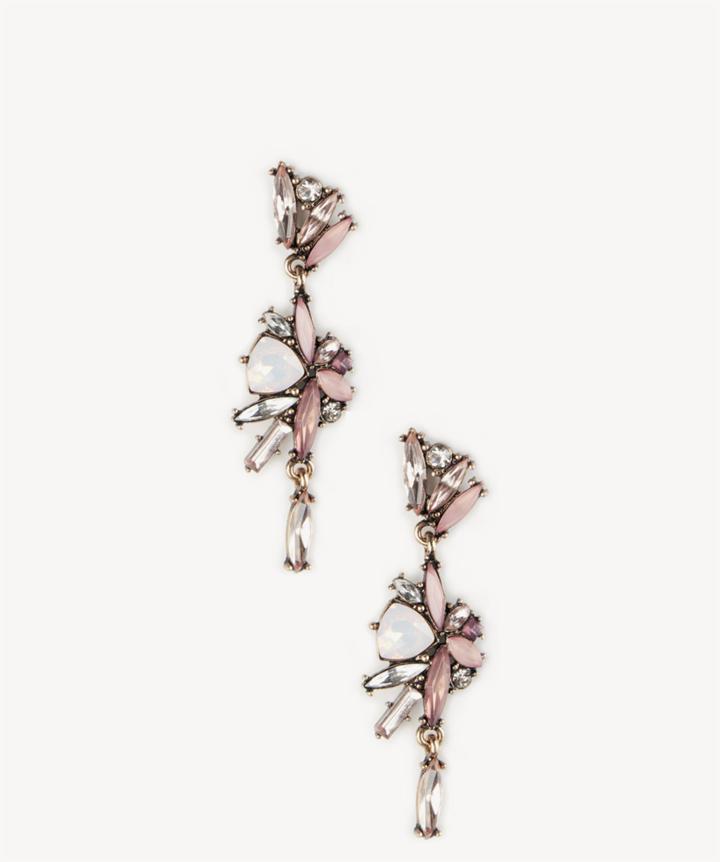 Sole Society Sole Society Love Stone Cyrstal Statement Earrings Mauve Combo One Size Os