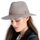 Sole Society Sole Society Wide Brim Hat W/ Faux Leather Band - Taupe