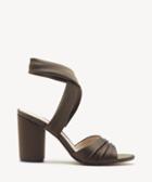 Sole Society Women's Selbie Satin Block Heels Sandals Dark Olive Size 5 From Sole Society