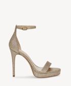 Imagine Imagine Women's Preslyn Ankle Strap Sandals Soft Gold Size 5 Fine Glitter/leather From Sole Society