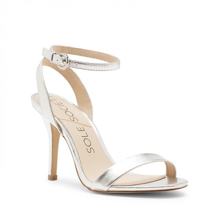 Sole Society Sole Society Talia Strappy Sandal - Silver-6