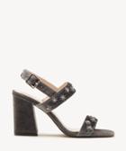 Sole Society Women's Jessibel Block Heels Sandals Silver Ash Size 5 Haircalf From Sole Society