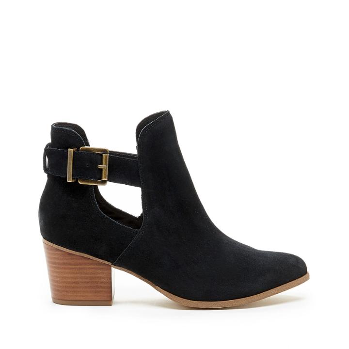 Sole Society Women's Olive Cut Out Bootie Black Size 5 Suede From Sole Society