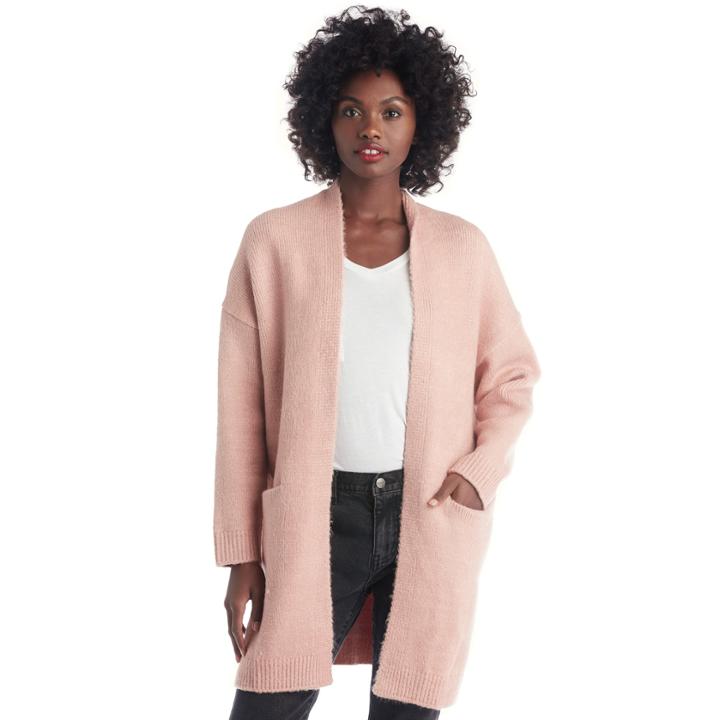 Sole Society Sole Society Long Open Cardigan - Rose